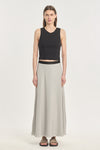 Light grey & black crêpe de chine reversible skirt