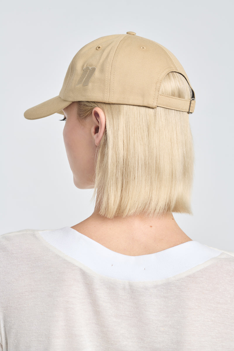 Beige heritage embroidered cap