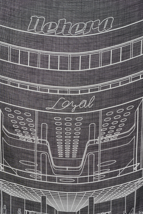 Black loyal heritage wool twill scarf