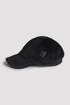 Black corduroy embroidered cap