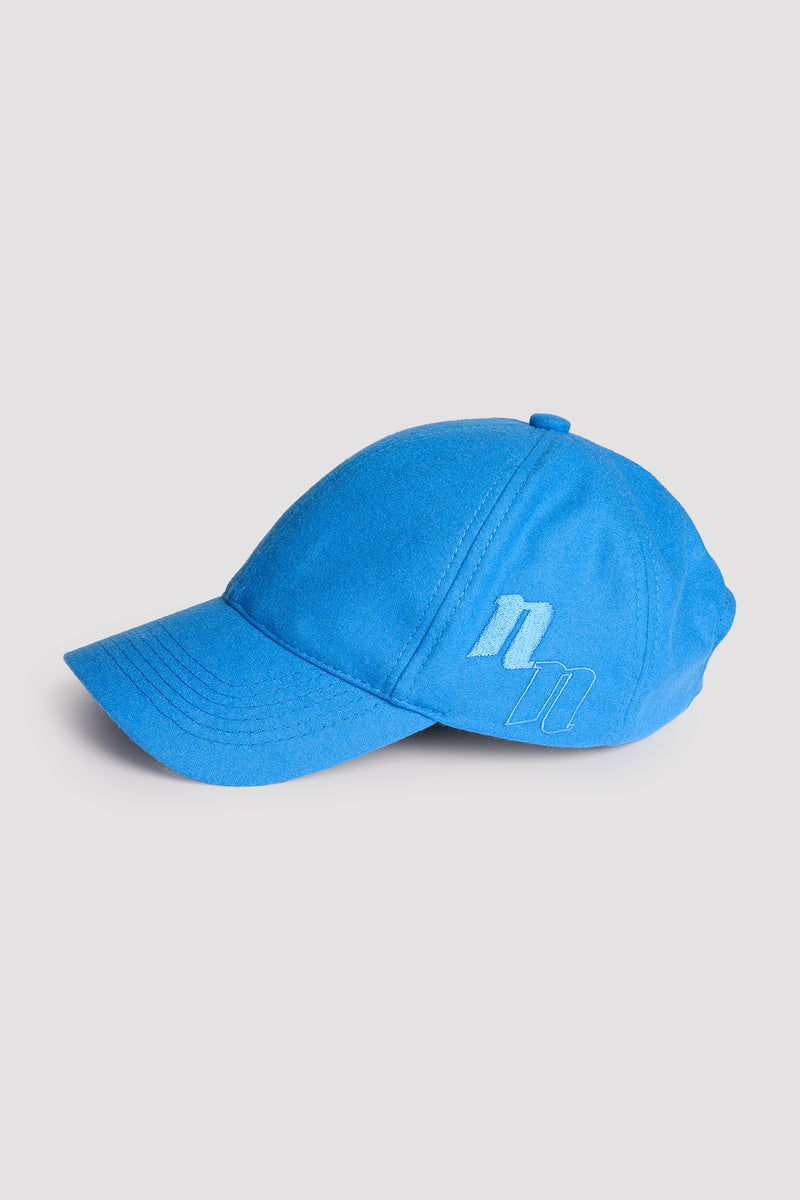 Cobalt blue flannel embroidered cap