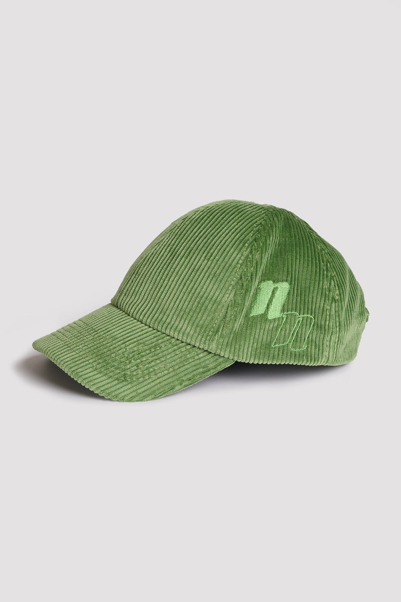 Willow green corduroy embroidered cap