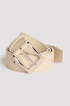 Light beige short leather belt