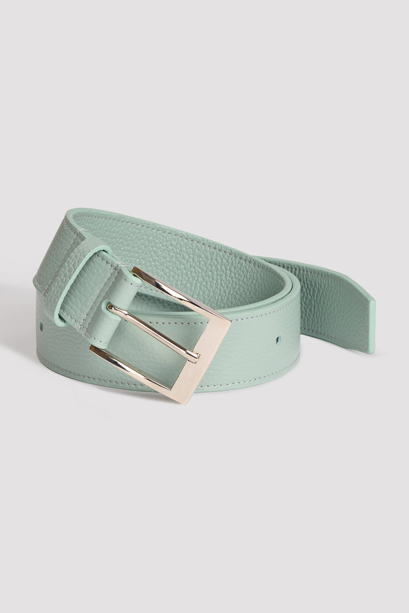 Mint short leather belt