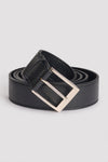 Black long leather belt
