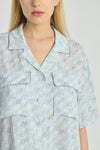 Light blue monogram short sleeve shirt