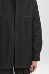 Black denim cotton stretch shirt