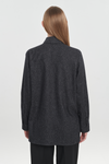 Black wool silk tweed shirt