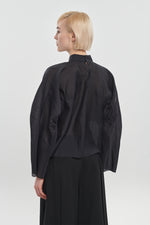 Black translucent silk blouse