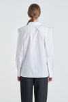 White crispy poplin two layer shirt