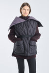 Black and purple quilted vest