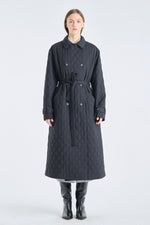 Anthracite quilted trench coat
