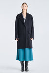 Black wool cashmere light coat