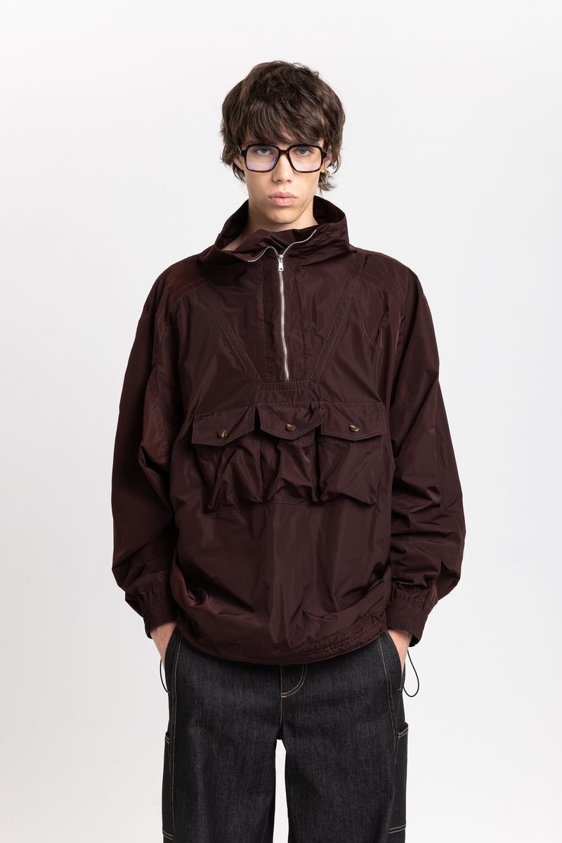 Wine red water repellent anorak