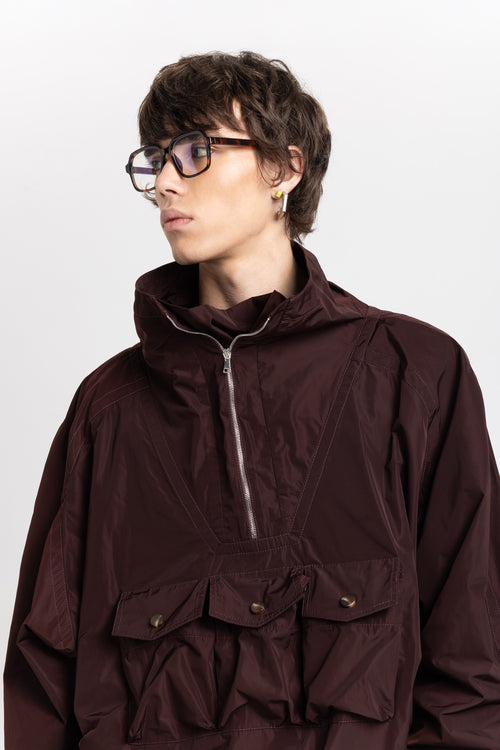 Wine red water repellent anorak