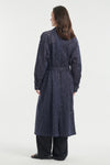Navy blue perforated trench coat