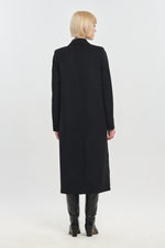 Black cashmere melton tailored coat