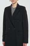 Black cashmere melton tailored coat