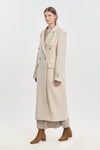 Light beige wool cashmere tailored coat