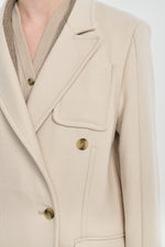 Light beige wool cashmere tailored coat