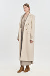 Light beige wool cashmere tailored coat