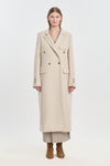 Light beige wool cashmere tailored coat