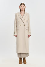 Light beige wool cashmere tailored coat