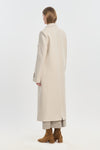 Light beige wool cashmere tailored coat