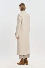 Light beige wool cashmere tailored coat