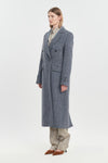 Soft blue harris tweed tailored coat