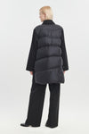 Black wool cashmere & quilt peacoat