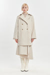 Light beige wool cashmere & quilt peacoat