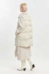 Light beige wool cashmere & quilt peacoat