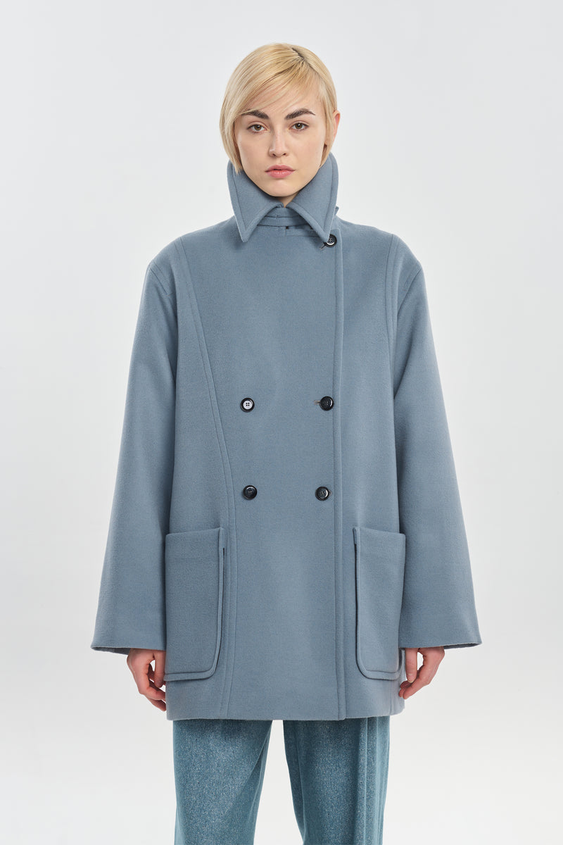 Sky blue peacoat online