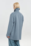 Light blue soft fleece wool peacoat