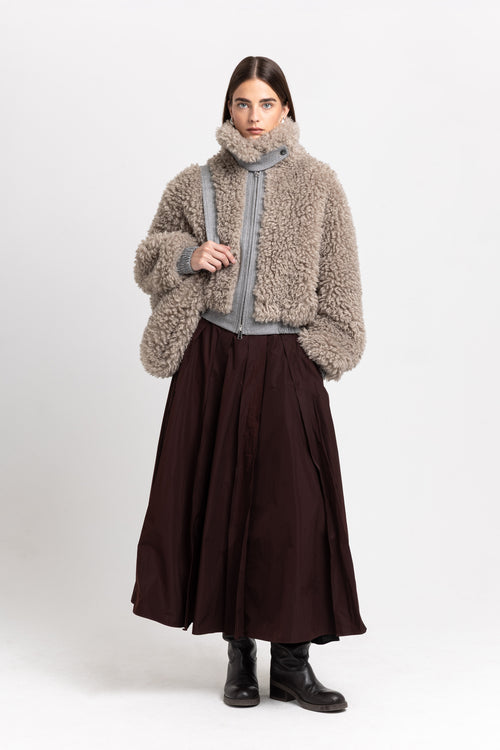 Wine red voluminous skirt