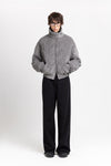 Grey quilted corduroy bomber jacket