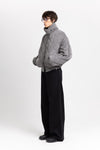 Grey quilted corduroy bomber jacket