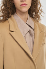 Oatmeal wool cashmere tailored coat