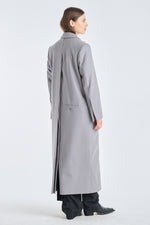 Grey wool cashmere melton tailored coat