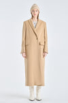 Oatmeal wool cashmere melton tailored coat