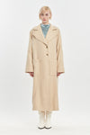 Light beige alpaca wool tailored coat