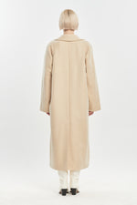 Light beige alpaca wool tailored coat