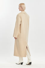 Light beige alpaca wool tailored coat