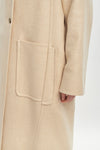 Light beige alpaca wool tailored coat