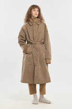 Beige reversible essential trench coat