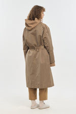 Beige reversible essential trench coat