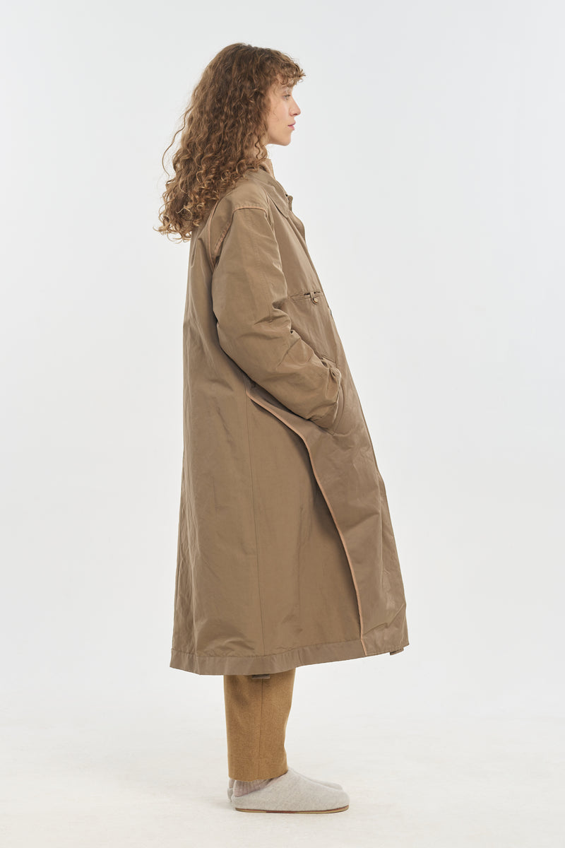 Beige reversible essential trench coat