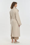 Light beige wool cashmere robe coat