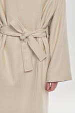 Light beige wool cashmere robe coat